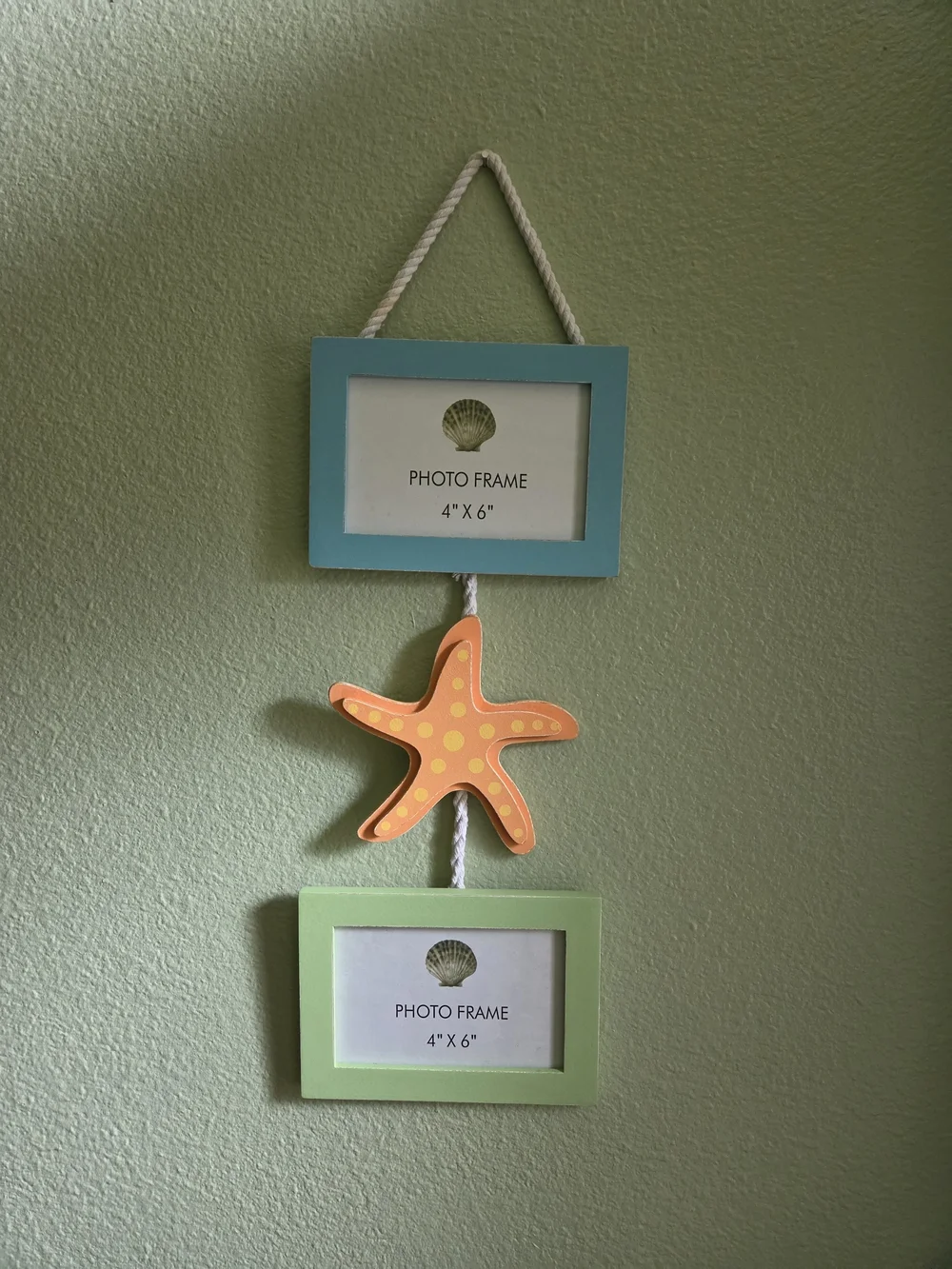 Coastal Starfish Hanging Photo Frame Set - Blue & Green